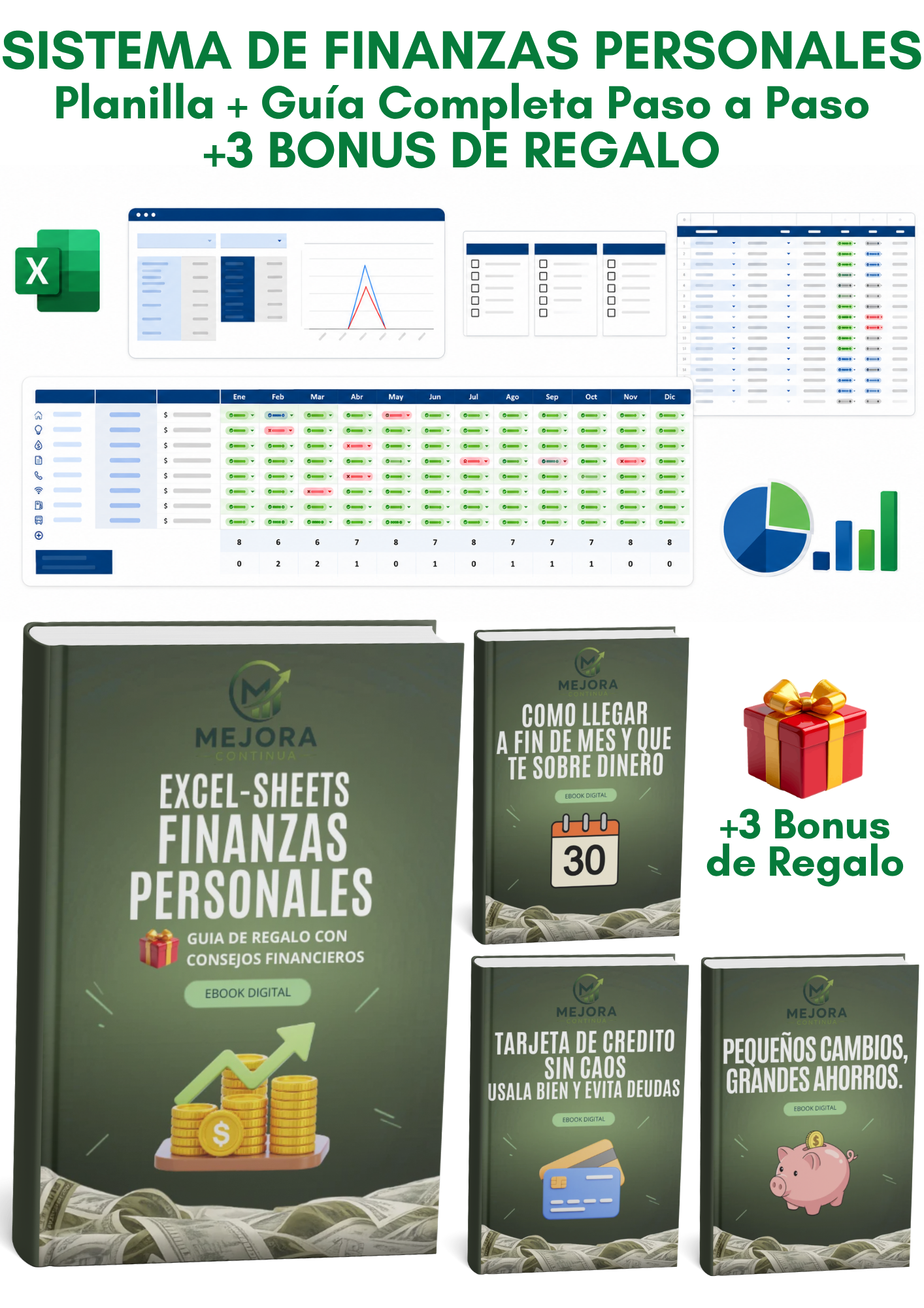 CONTROL TOTAL: Sistema de Finanzas Personales + Guía Paso a Paso + 3 Ebook Bonus de regalo